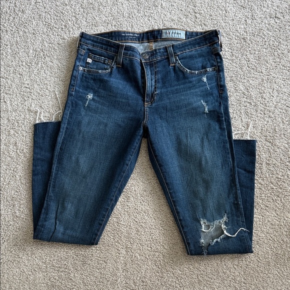 AG Adriano Goldschmied Dark Blue Skinny Jeans - Picture 1 of 4